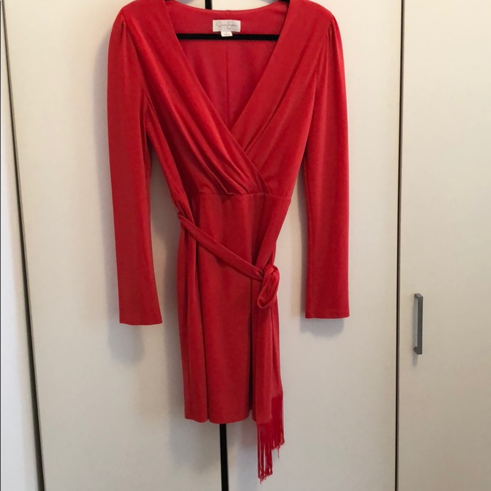 Jessica Simpson Red Wrap Dress size 8